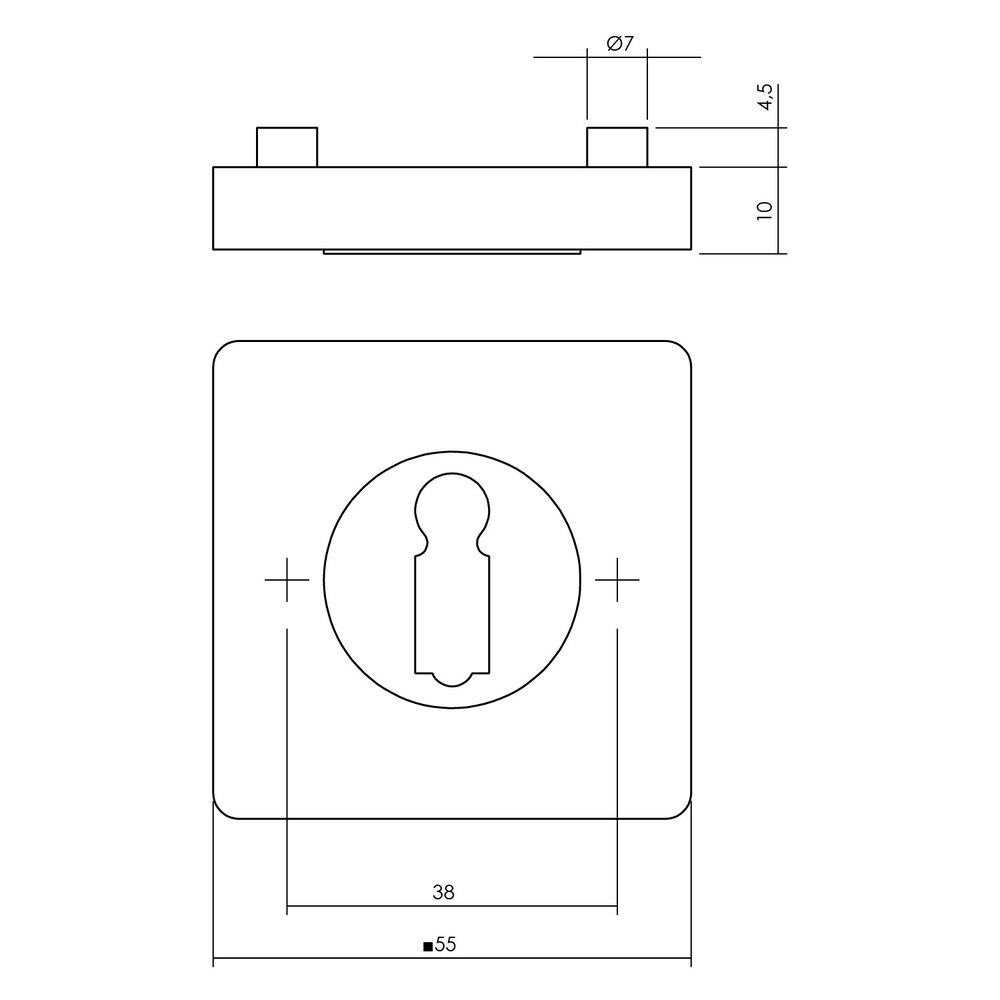 Intersteel Sleutelrozet vierkant wit Intersteel Sleutelrozet vierkant wit