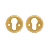 De Oude Deurklink Cilinderrozet - Rond messing getrommeld De Oude Deurklink Cilinderrozet - Rond messing getrommeld