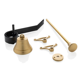 De Oude Deurklink Trekbel messing getrommeld De Oude Deurklink Trekbel messing getrommeld