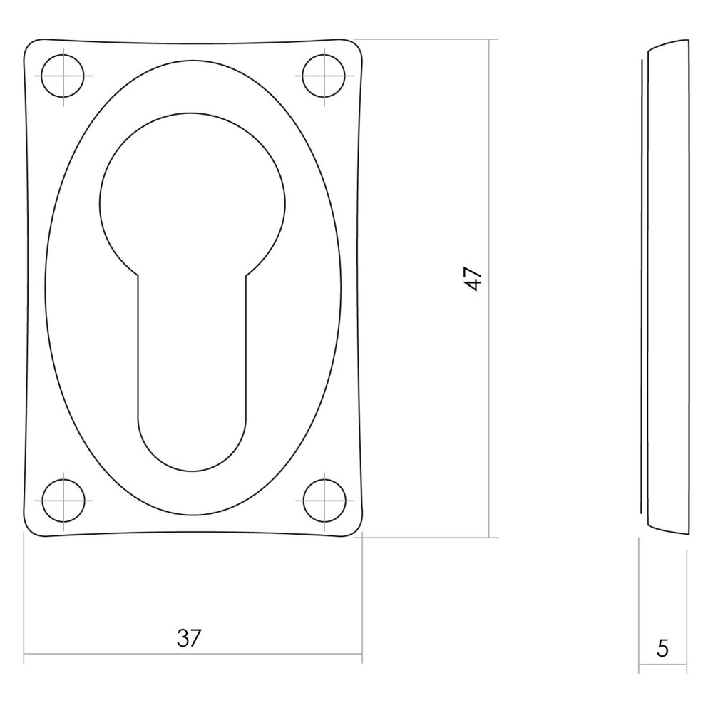 Intersteel Cilinderrozetten messing getrommeld - per set voor binnendeur