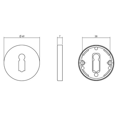 Intersteel Sleutelrozetten rond messing getrommeld Intersteel Sleutelrozetten rond messing getrommeld