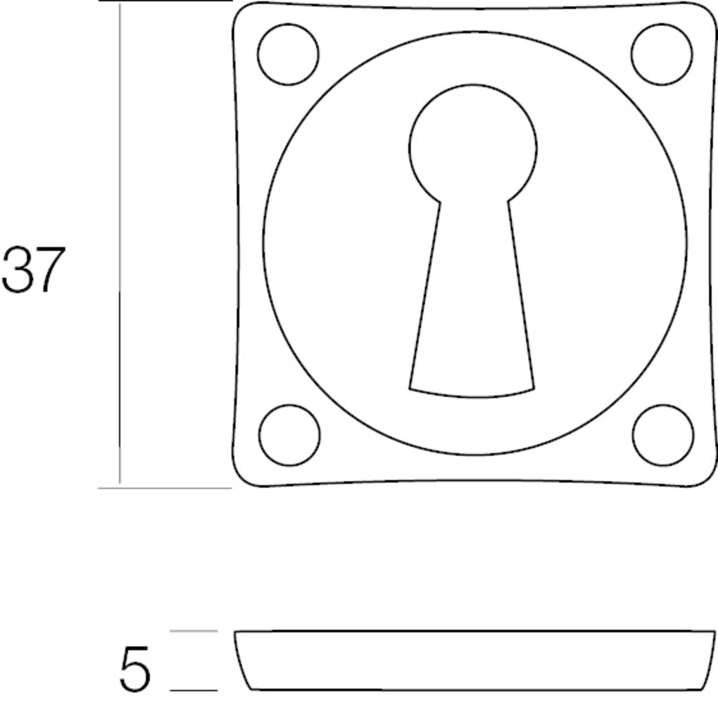 Intersteel Sleutelrozetten vierkant nikkel mat - per set voor binnendeur Intersteel Sleutelrozetten vierkant nikkel mat - per set voor binnendeur