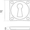Intersteel Sleutelrozetten vierkant nikkel mat - per set voor binnendeur Intersteel Sleutelrozetten vierkant nikkel mat - per set voor binnendeur