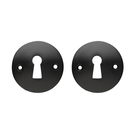 De Oude Deurklink Sleutelrozet rond in mat zwart