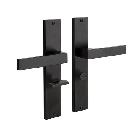 Mooi Deurbeslag Deurklink Lusso geveerd met schild wc slot 57/8mm mat zwart Mooi Deurbeslag Deurklink Lusso geveerd met schild wc slot 57/8mm mat zwart