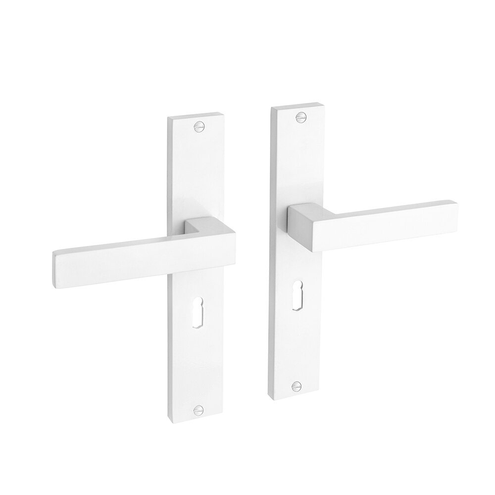 Mooi Deurbeslag Geveerde Deurklink Lusso met schild met sleutelgat Mooi Deurbeslag Geveerde Deurklink Lusso met schild met sleutelgat