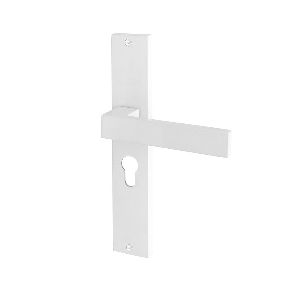 Mooi Deurbeslag Geveerde deurklink Lusso wit op schild met cilindergat 55mm - voor binnendeur Mooi Deurbeslag Geveerde deurklink Lusso wit op schild met cilindergat 55mm - voor binnendeur