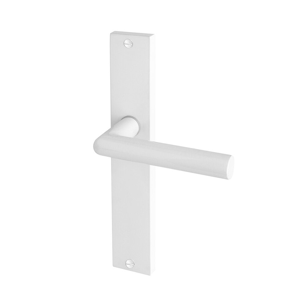Mooi Deurbeslag Geveerde deurklink Ferro wit op schild blind - voor binnendeur Mooi Deurbeslag Geveerde deurklink Ferro wit op schild blind - voor binnendeur