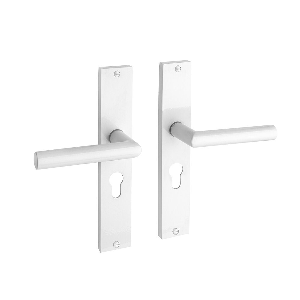 Mooi Deurbeslag Deurklik Ferro geveerd op schild cilindergat 55mm wit Mooi Deurbeslag Deurklik Ferro geveerd op schild cilindergat 55mm wit