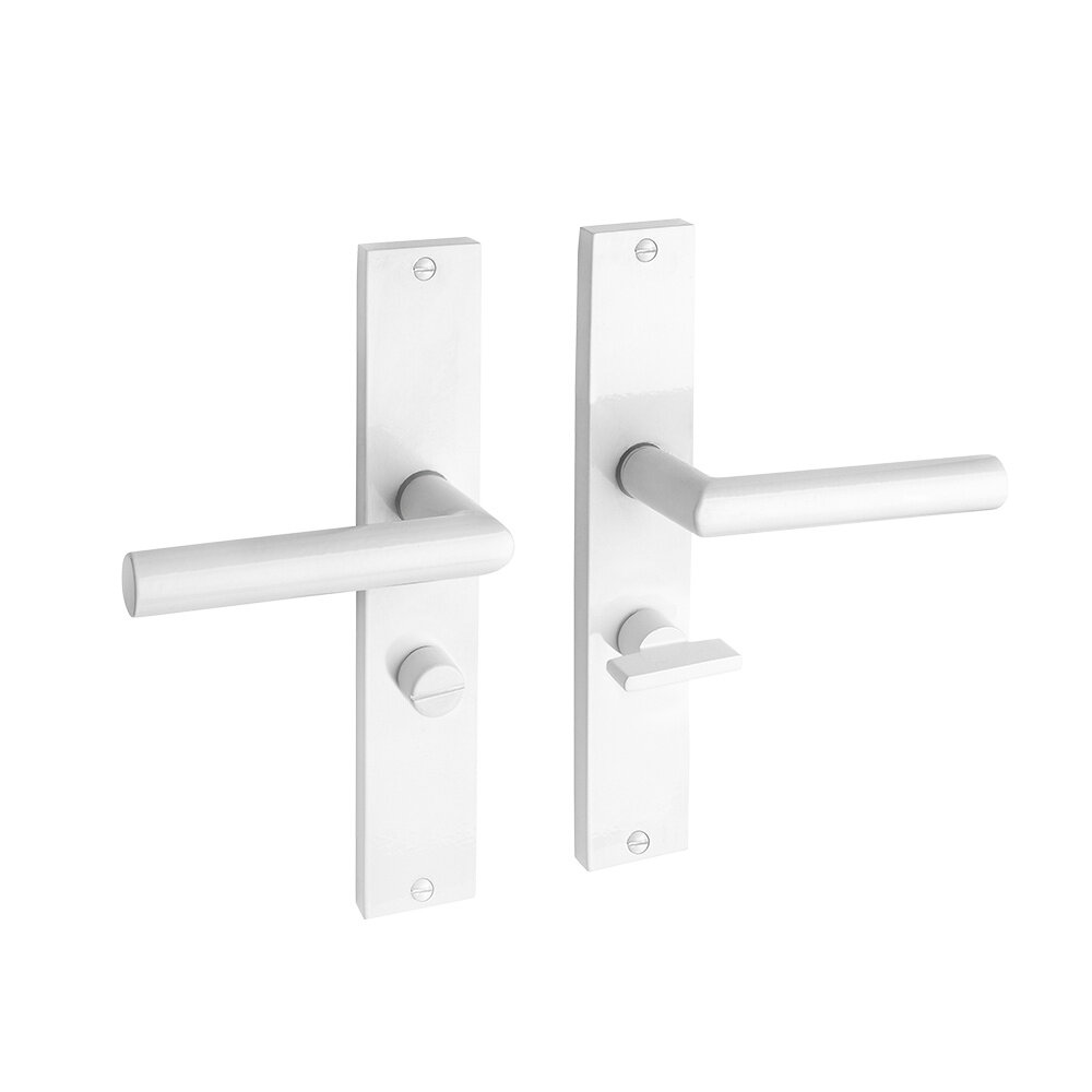 Mooi Deurbeslag Deurklink Ferro geveerd op schild wc 55mm wit Mooi Deurbeslag Deurklink Ferro geveerd op schild wc 55mm wit