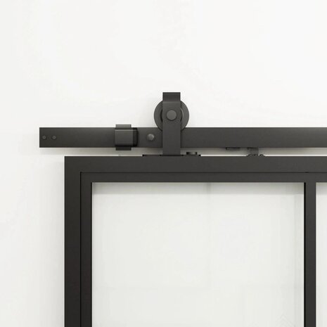 Loftdeur Stalen schuifdeur 4-vaks met helder glas Loftdeur Stalen schuifdeur 4-vaks met helder glas