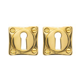 De Oude Deurklink Sleutel rozet vierkant messing gelakt De Oude Deurklink Sleutel rozet vierkant messing gelakt