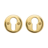 De Oude Deurklink Cilinder rozet rond messing gelakt De Oude Deurklink Cilinder rozet rond messing gelakt