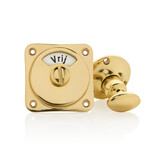 De Oude Deurklink Klassieke WC draaiknop vrij-bezet messing gelakt rond De Oude Deurklink Klassieke WC draaiknop vrij-bezet messing gelakt rond