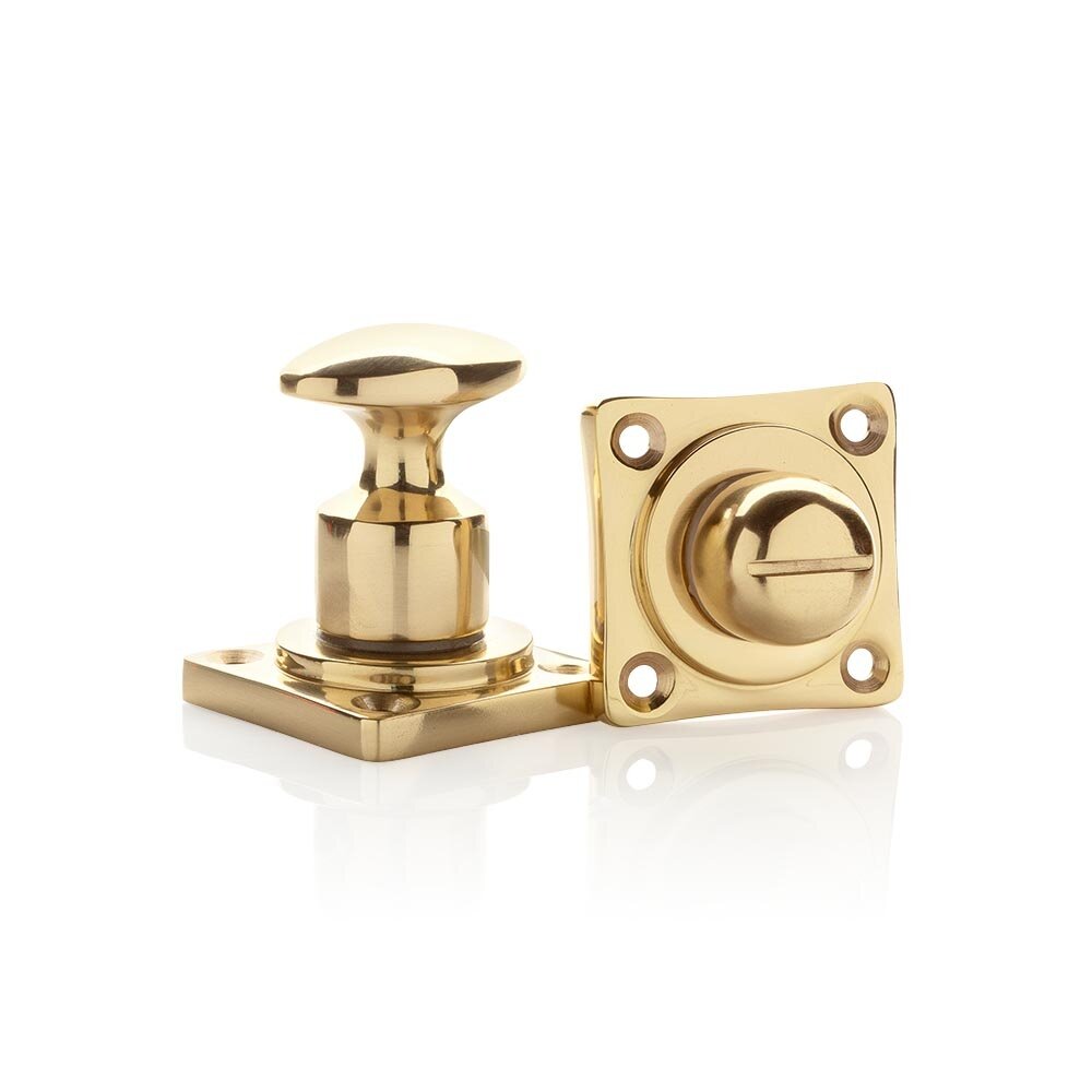 De Oude Deurklink Klassieke WC draaiknop messing gelakt vierkant De Oude Deurklink Klassieke WC draaiknop messing gelakt vierkant