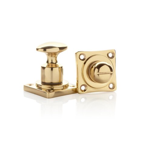 De Oude Deurklink Klassieke WC draaiknop messing gelakt vierkant De Oude Deurklink Klassieke WC draaiknop messing gelakt vierkant