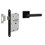 Mooi Deurbeslag Deurbeslag set loopslot en deurklink Linee zwart Mooi Deurbeslag Deurbeslag set loopslot en deurklink Linee zwart