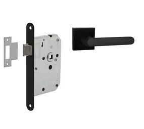 Mooi Deurbeslag Deurbeslag set loopslot en deurklink Linee zwart