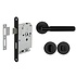 Deurbeslag set met WC-slot en deurklink Luxor mat zwart