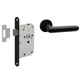 Mooi Deurbeslag Deurbeslag set loopslot en deurklink Rinnovo zwart