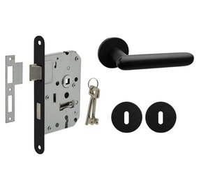 Mooi Deurbeslag Deurbeslag set met sleutelrozet en deurklink Rinnovo zwart