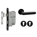 Mooi Deurbeslag Deurbeslag set met cilinderrozet en deurklink Rinnovo zwart Mooi Deurbeslag Deurbeslag set met cilinderrozet en deurklink Rinnovo zwart