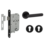 Mooi Deurbeslag Deurbeslag set met cilinderrozet en deurklink Tondo zwart Mooi Deurbeslag Deurbeslag set met cilinderrozet en deurklink Tondo zwart