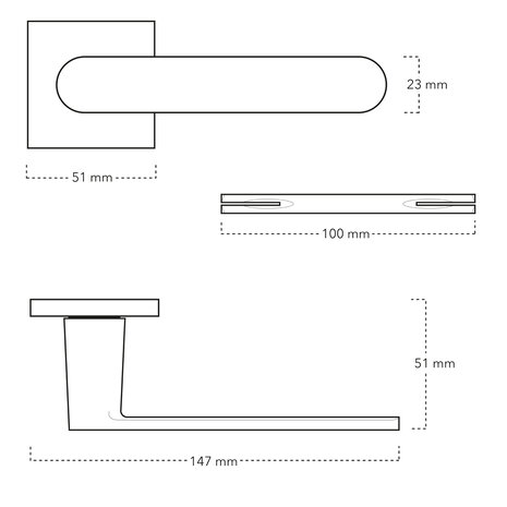 Mooi Deurbeslag Deurbeslag set met sleutelrozet en deurklink Linee zwart Mooi Deurbeslag Deurbeslag set met sleutelrozet en deurklink Linee zwart