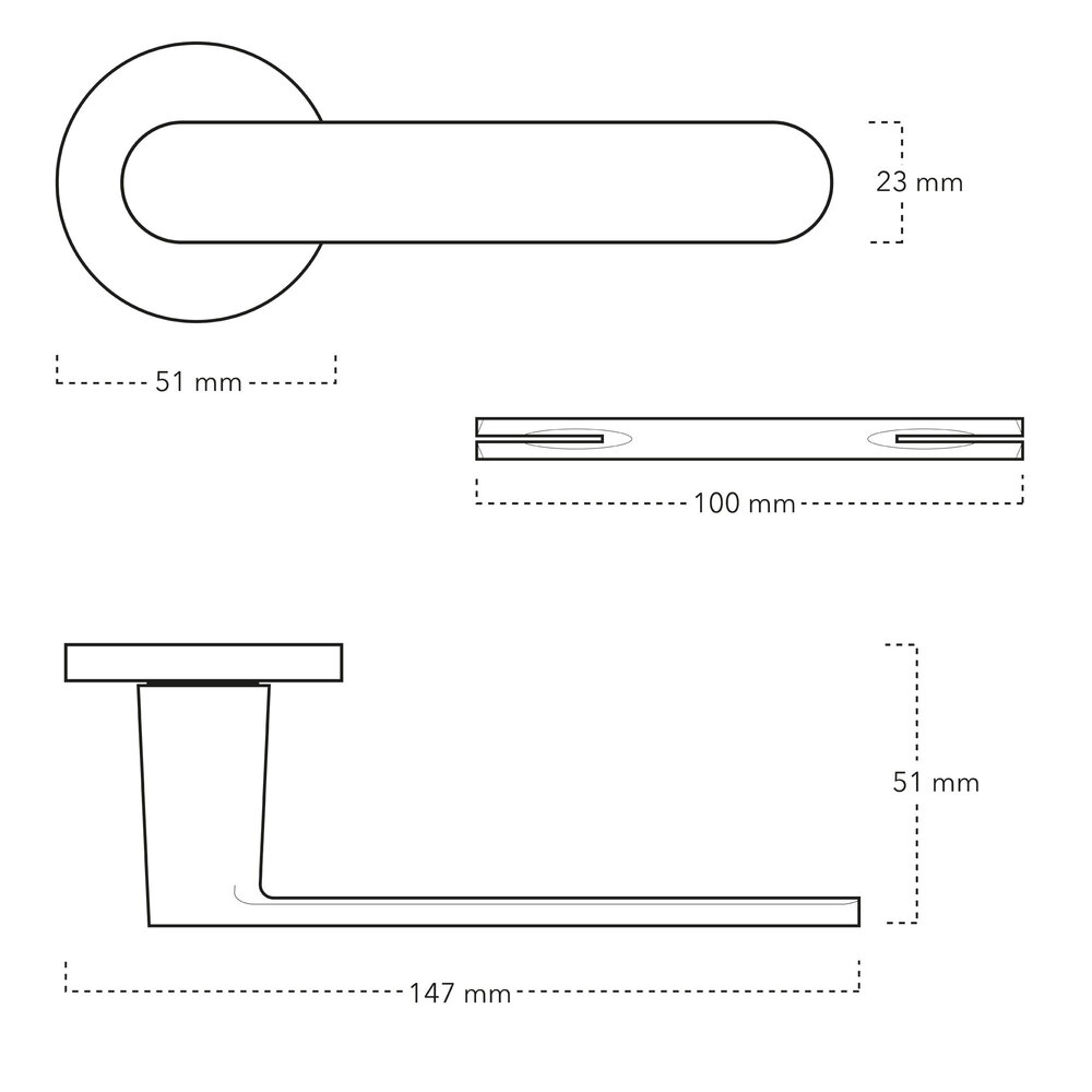 Mooi Deurbeslag Deurklink Tondo zwart geveerd - deurbeslag voor binnendeur - Mooi Deurbeslag