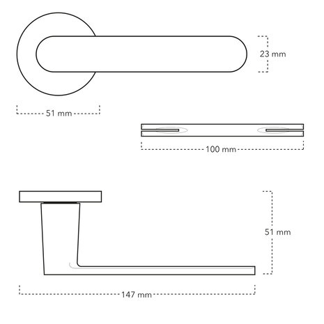 Mooi Deurbeslag Deurbeslag set loopslot en deurklink Tondo zwart