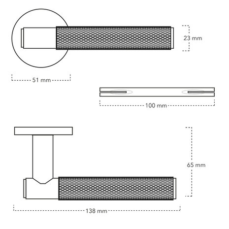 Mooi Deurbeslag Deurbeslag set met cilinderrozet en deurklink Luxor mat zwart