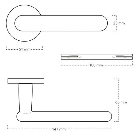 Mooi Deurbeslag Deurklink Rinnovo zwart geveerd - deurbeslag voor binnendeur - Mooi Deurbeslag