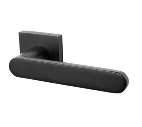 Mooi Deurbeslag Deurklink Linee mat zwart geveerd Mooi Deurbeslag Deurklink Linee mat zwart geveerd