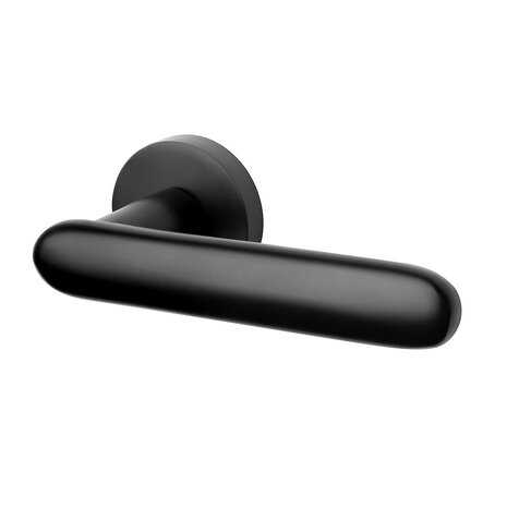 Mooi Deurbeslag Deurklink Rinnovo zwart geveerd - deurbeslag voor binnendeur - Mooi Deurbeslag