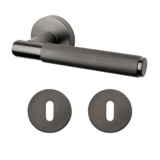 Mooi Deurbeslag Deurklink Luxor antraciet grijs met sleutelrozet Mooi Deurbeslag Deurklink Luxor antraciet grijs met sleutelrozet