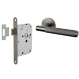 Mooi Deurbeslag Deurbeslag set loopslot en deurklink Luxor antraciet grijs Mooi Deurbeslag Deurbeslag set loopslot en deurklink Luxor antraciet grijs