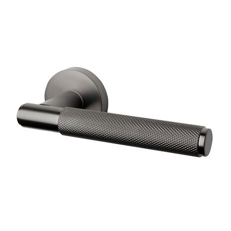 Mooi Deurbeslag Deurbeslag set loopslot en deurklink Luxor antraciet grijs Mooi Deurbeslag Deurbeslag set loopslot en deurklink Luxor antraciet grijs