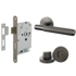 Deurbeslag set met WC-slot en deurklink Luxor antraciet grijs Deurbeslag set met WC-slot en deurklink Luxor antraciet grijs