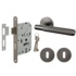 Deurbeslag set met sleutelrozet en deurklink Luxor antraciet grijs Deurbeslag set met sleutelrozet en deurklink Luxor antraciet grijs