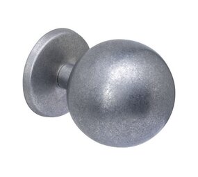 Intersteel Voordeurknop bol ø75mm op achterplaat éénzijdige montage rvs getrommeld Intersteel Voordeurknop bol ø75mm op achterplaat éénzijdige montage rvs getrommeld