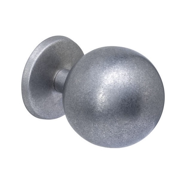 Intersteel Voordeurknop bol ø75mm op achterplaat éénzijdige montage rvs getrommeld