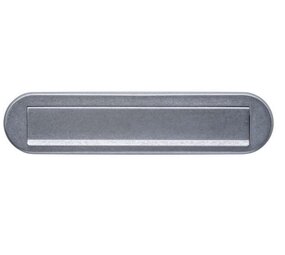 Intersteel Brievenbus ovaal met klep en regenrand getrommeld RVS Intersteel Brievenbus ovaal met klep en regenrand getrommeld RVS