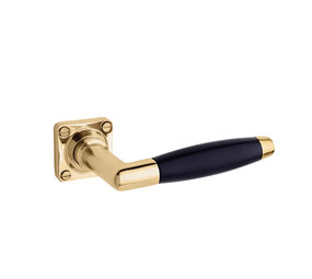 De Oude Deurklink Klassieke geveerde deurklink, vierkant rozet, messing gelakt De Oude Deurklink Klassieke geveerde deurklink, vierkant rozet, messing gelakt