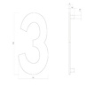 Intersteel Messing getrommeld huisnummer 3 - voor voordeur - Intersteel Intersteel Messing getrommeld huisnummer 3 - voor voordeur - Intersteel