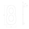 Intersteel Messing getrommeld huisnummer 8 - voor voordeur - Intersteel Intersteel Messing getrommeld huisnummer 8 - voor voordeur - Intersteel