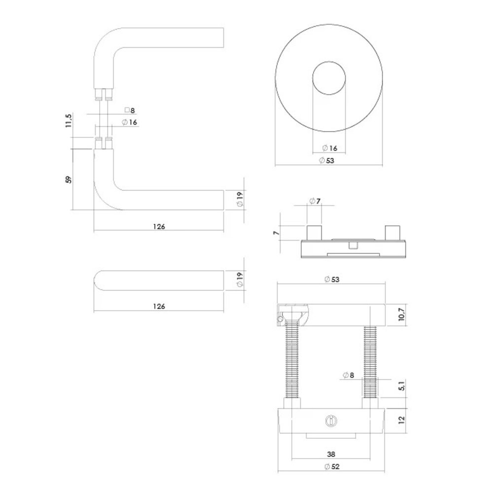 Intersteel Buitendeurbeslag set Luzern met SKG3 veiligheidsrozetten in PVD messing getrommeld Intersteel Buitendeurbeslag set Luzern met SKG3 veiligheidsrozetten in PVD messing getrommeld