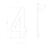 Intersteel PVD messing huisnummer 4 - voor voordeur - Intersteel Intersteel PVD messing huisnummer 4 - voor voordeur - Intersteel