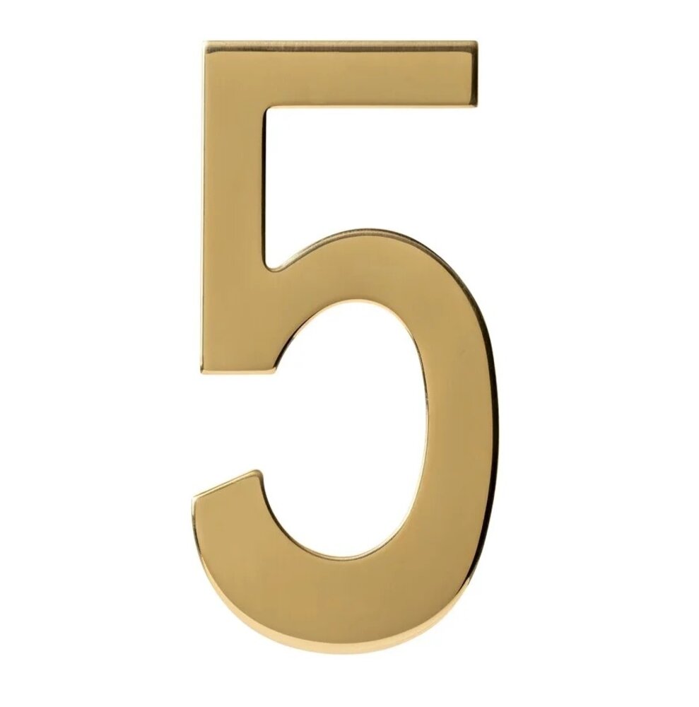 Intersteel PVD messing huisnummer 5 Intersteel PVD messing huisnummer 5