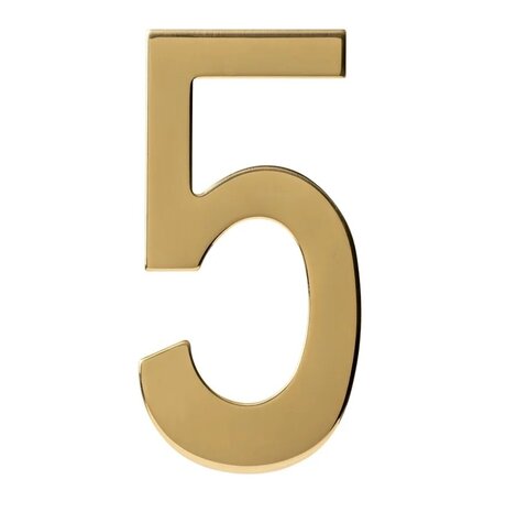 Intersteel PVD messing huisnummer 5 Intersteel PVD messing huisnummer 5