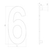Intersteel PVD messing huisnummer 6 - voor voordeur - Intersteel Intersteel PVD messing huisnummer 6 - voor voordeur - Intersteel